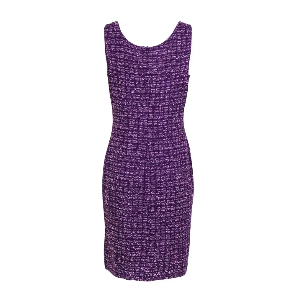 St. John - Purple & Pink Tweed Shift Dress Sz 12